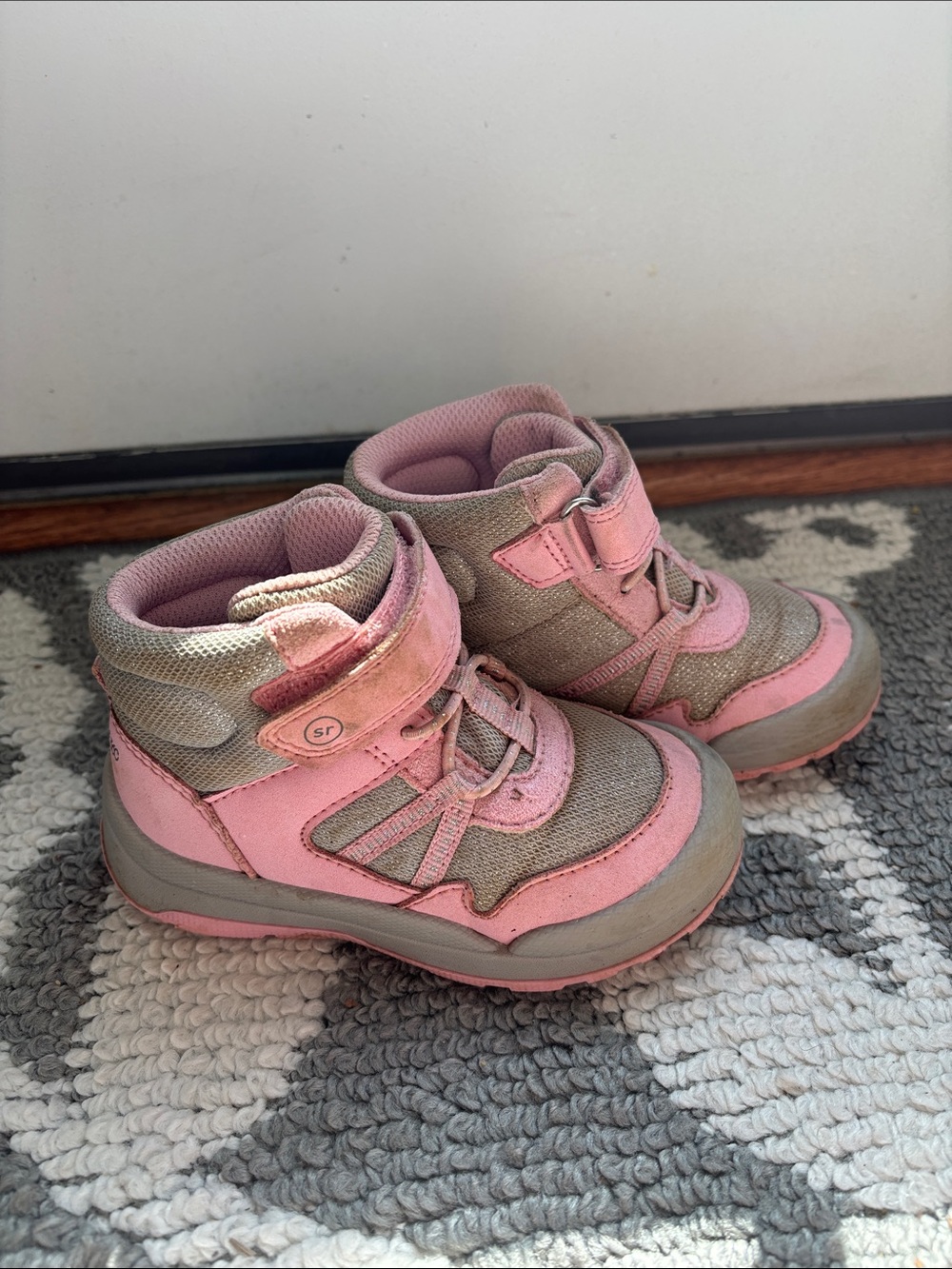 Stride Rite Pink and Gray Toddler Boots